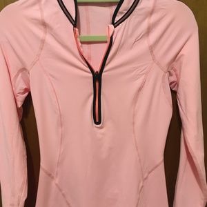 Lululemon pale pink LS 1/2 zip top